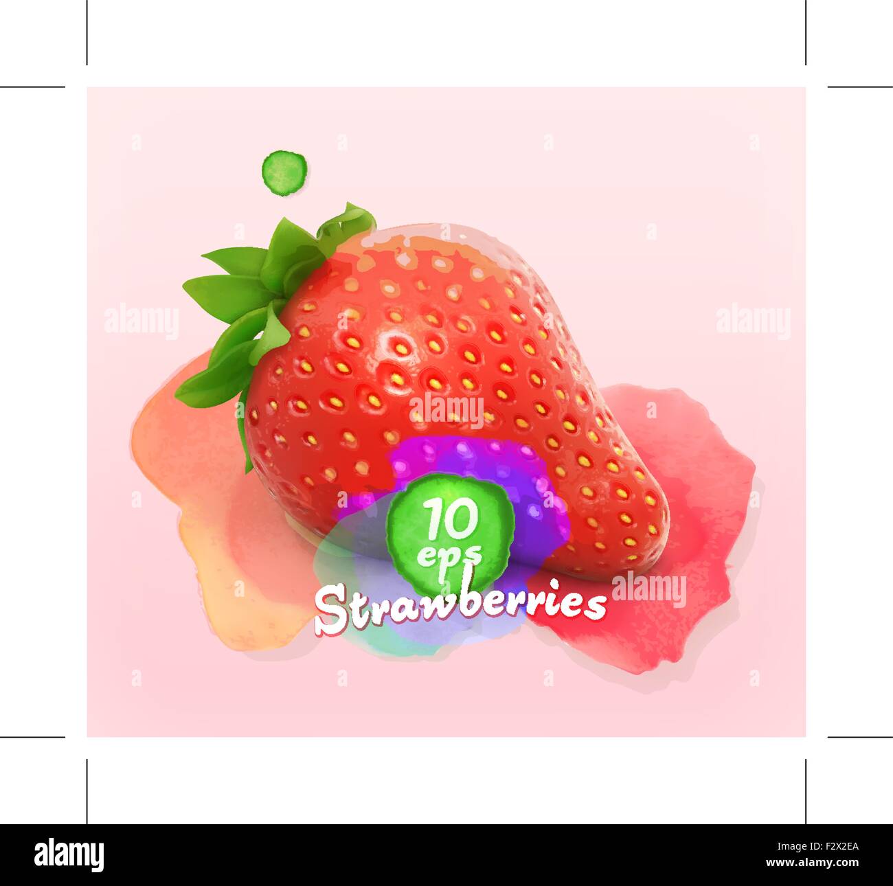 Erdbeeren-Aquarell, Vektor-illustration Stock Vektor