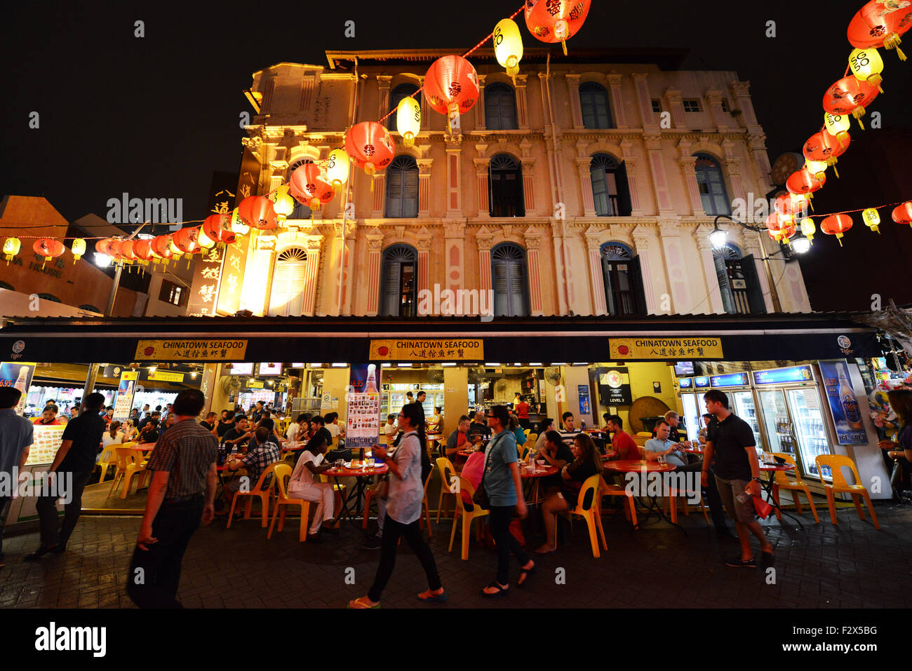 Das lebendige Chinatown in Singapur. Stockfoto