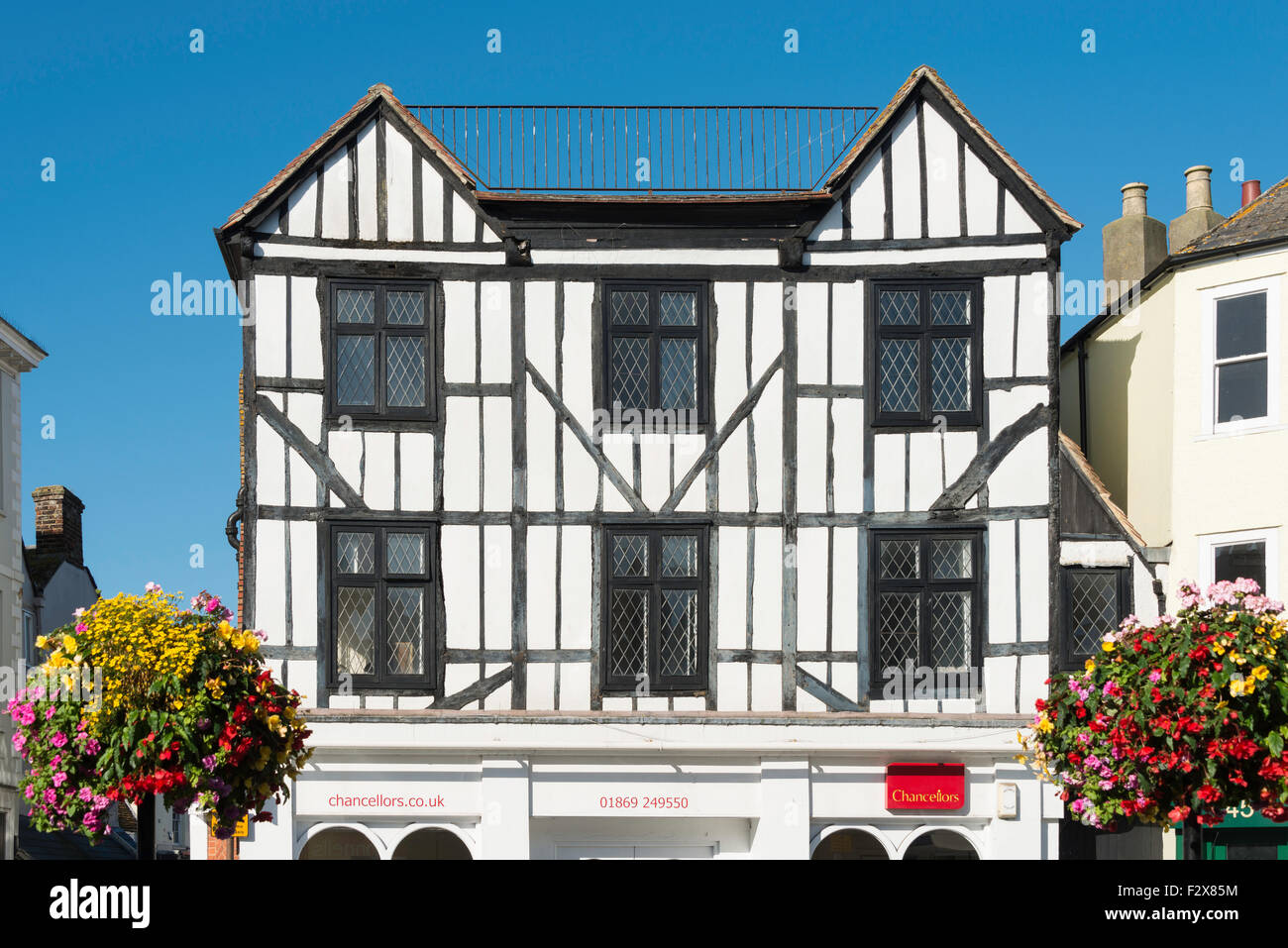 Historischen Fachwerk-Gebäude, Marktplatz, Bicester, Oxfordshire, England, Vereinigtes Königreich Stockfoto