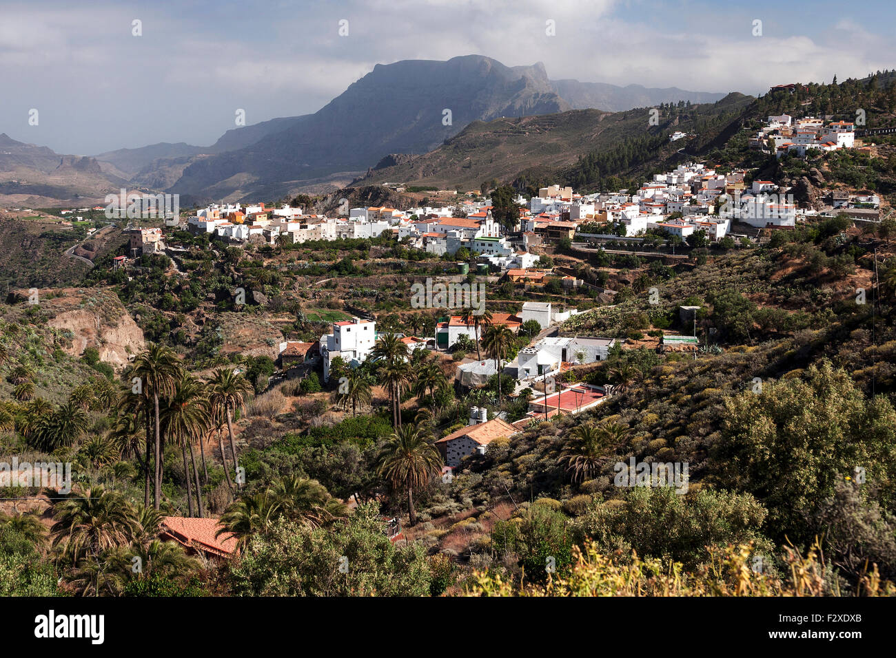 Blick auf San Bartolome de Tirajana, Gran Canaria, Kanarische Inseln, Spanien Stockfoto