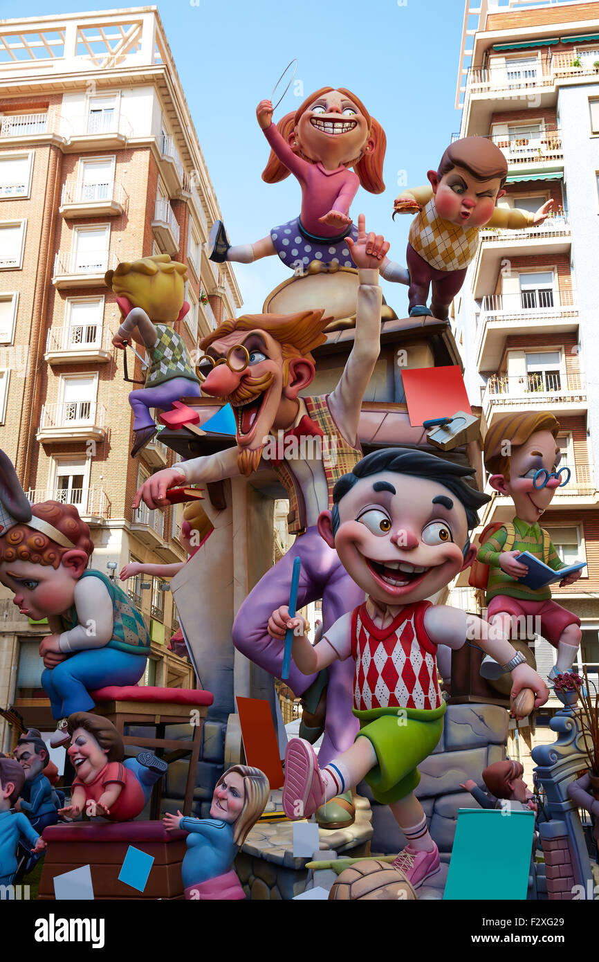 Fest Fallas in Valencia traditionelle Feier in Spanien im März Zahlen Stockfoto