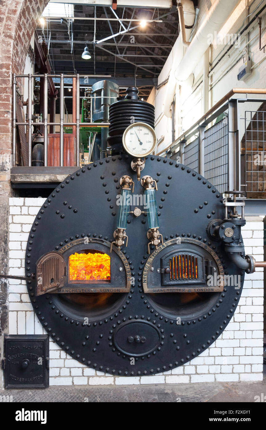 Dampfkessel, London Museum von Wasser und Dampf, Grüner Drache Lane, Brentford, Greater London, England, Vereinigtes Königreich Stockfoto