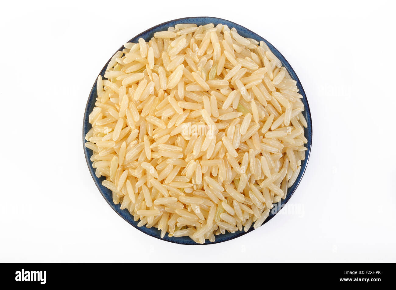 Brauner Reis in Schüssel Stockfoto
