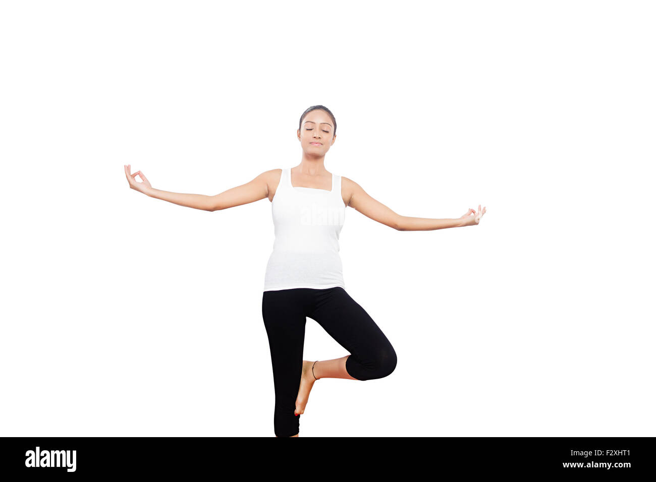 1 indische erwachsenen Frau Yoga Meditation Stockfoto