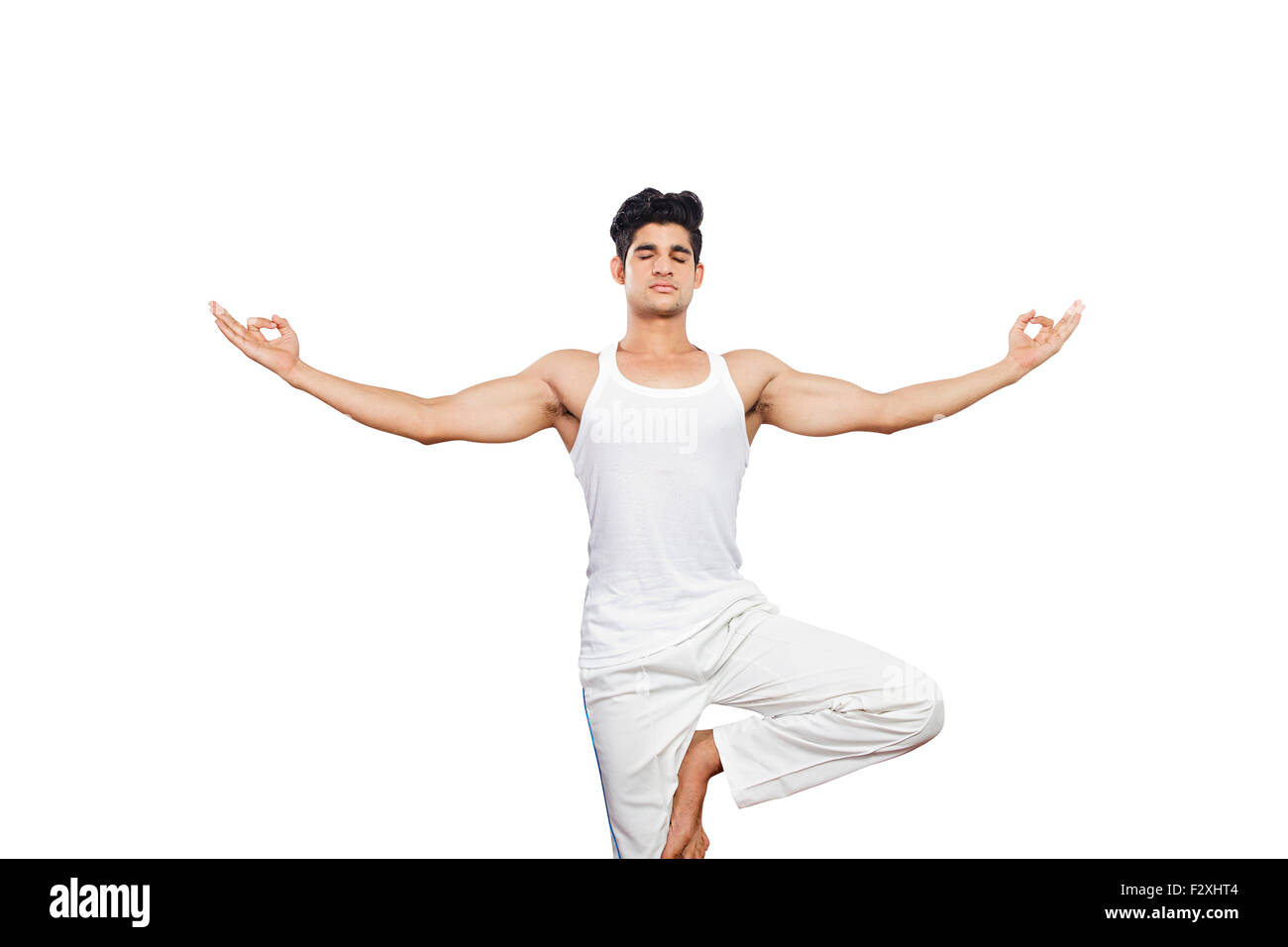 1 indische erwachsenen Mann Yoga Meditation Stockfoto