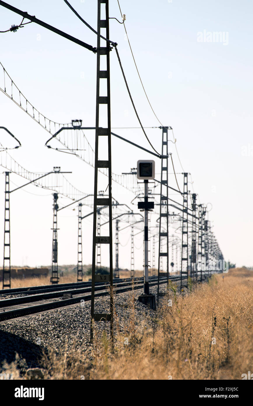 Der Weg nach vorne Eisenbahn-Infrastruktur Stockfoto