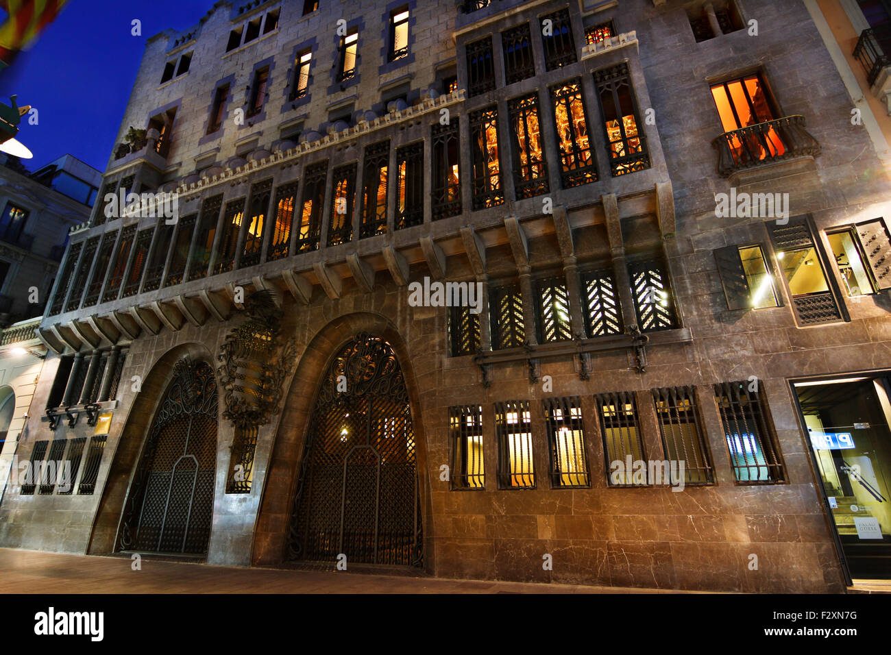 Palau Güell von Antoni Gaudí. 1910 Barcelona. Stockfoto