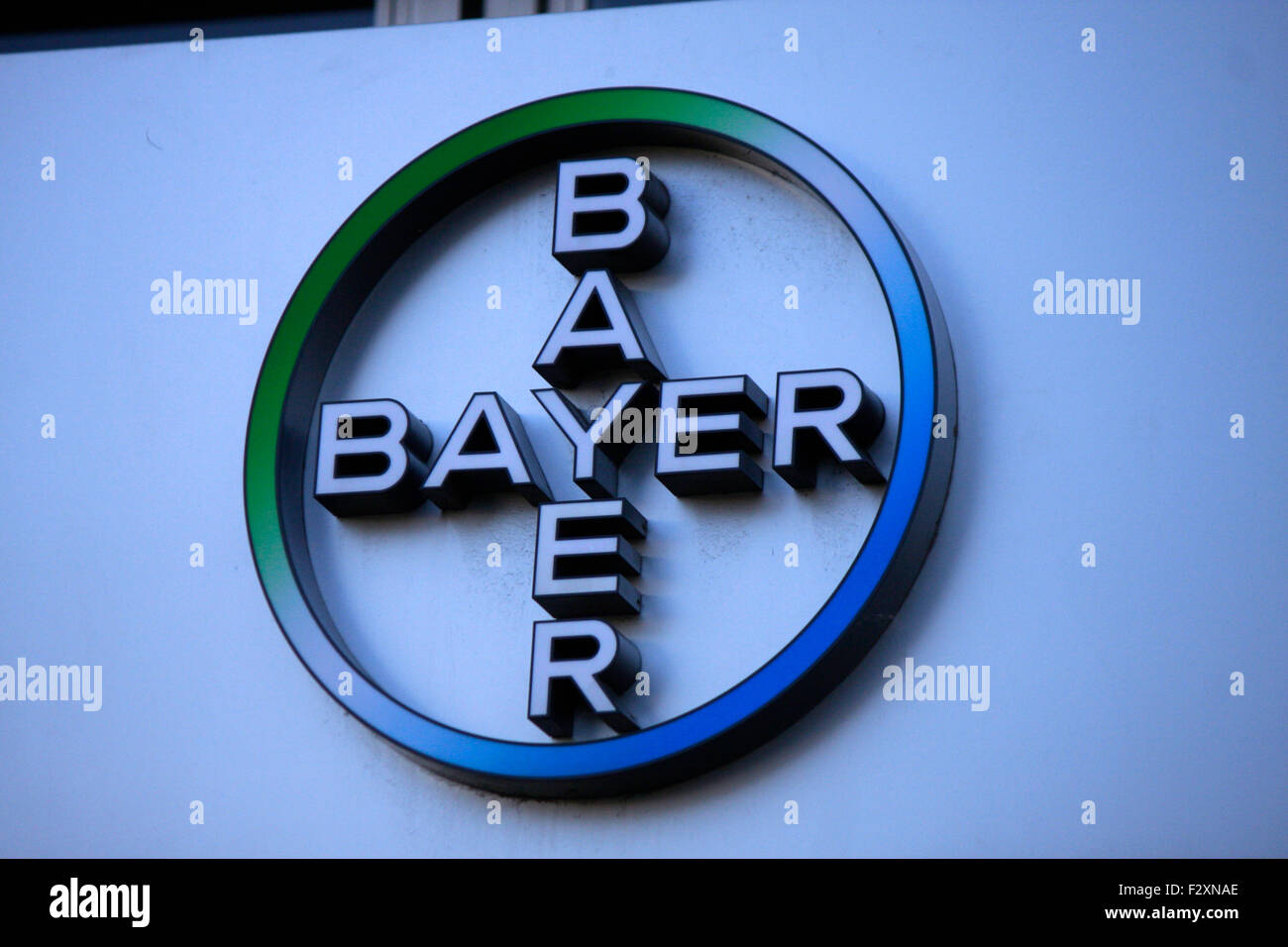 Markenname: "Bayer AG", Berlin. Stockfoto