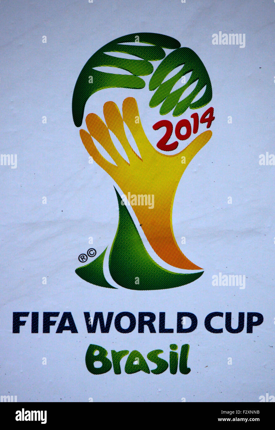 Markenname: "FIFA World Cup Brasil", Berlin. Stockfoto