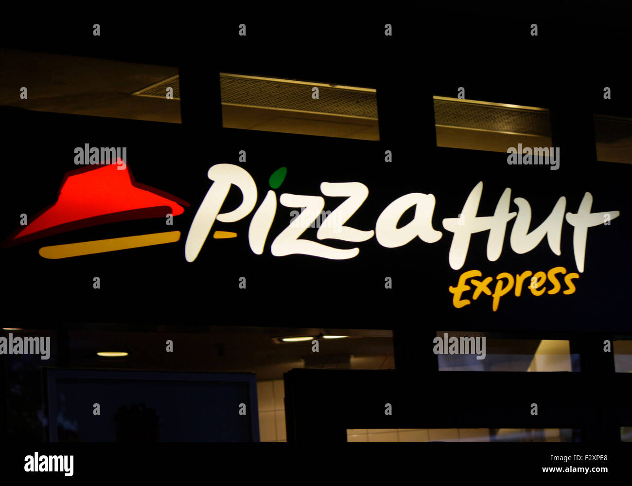 Markenname: "Pizza Hut", Berlin. Stockfoto