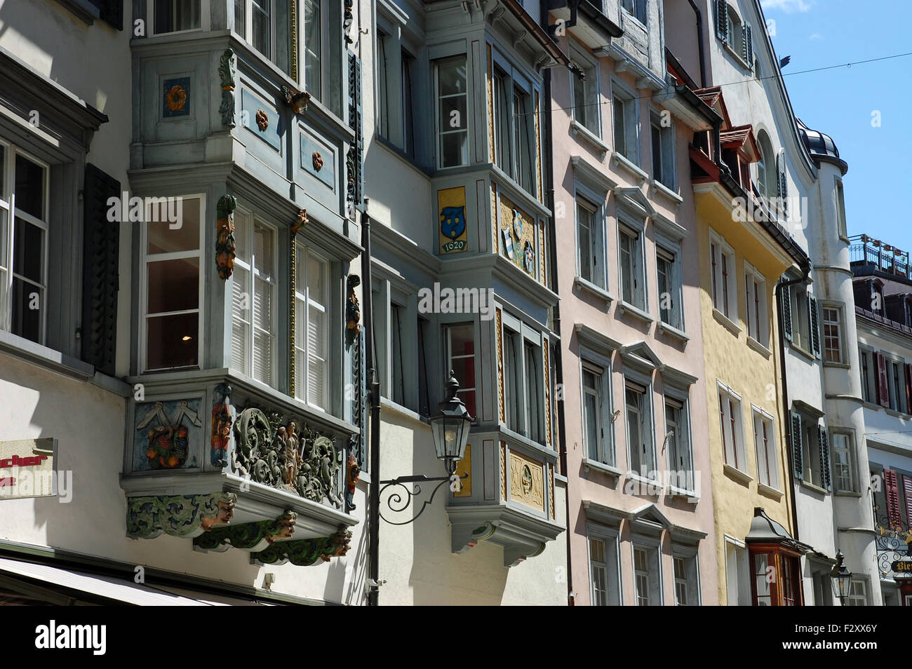 Fassade mit Erker Fenster in Sankt Gallen, Schweiz Stockfotografie - Alamy