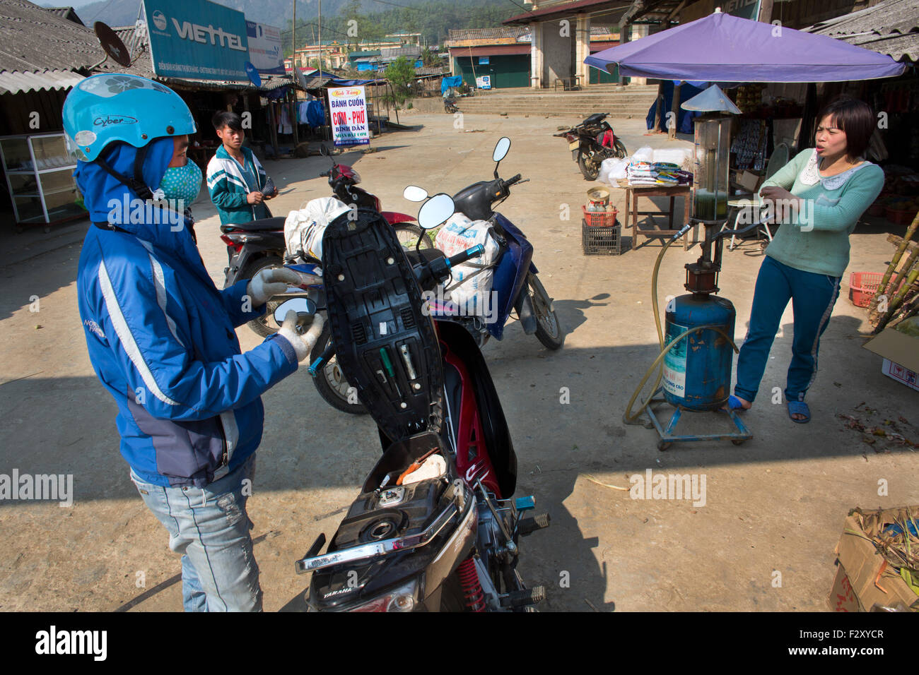 Tankstelle in Nordvietnam Stockfoto