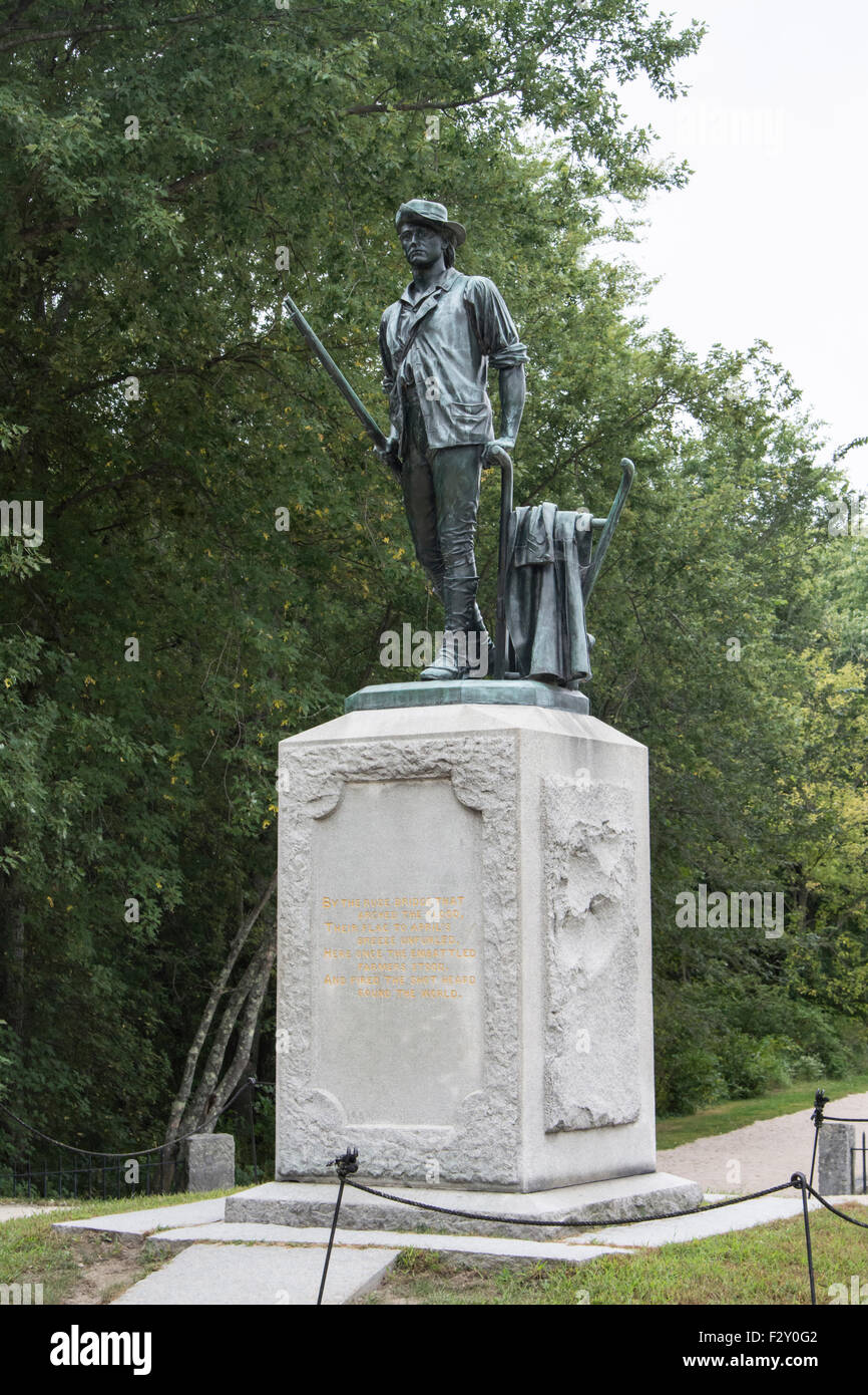 Minute Man die Statue von Daniel Chester French, Minute Man National Historical Park, Massachusetts. Stockfoto