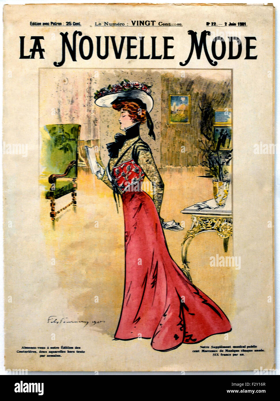 La Nouvelle Mode 1900 Französisch Paris (Mode Couture Designer-Kleidung, Kunst) Stockfoto