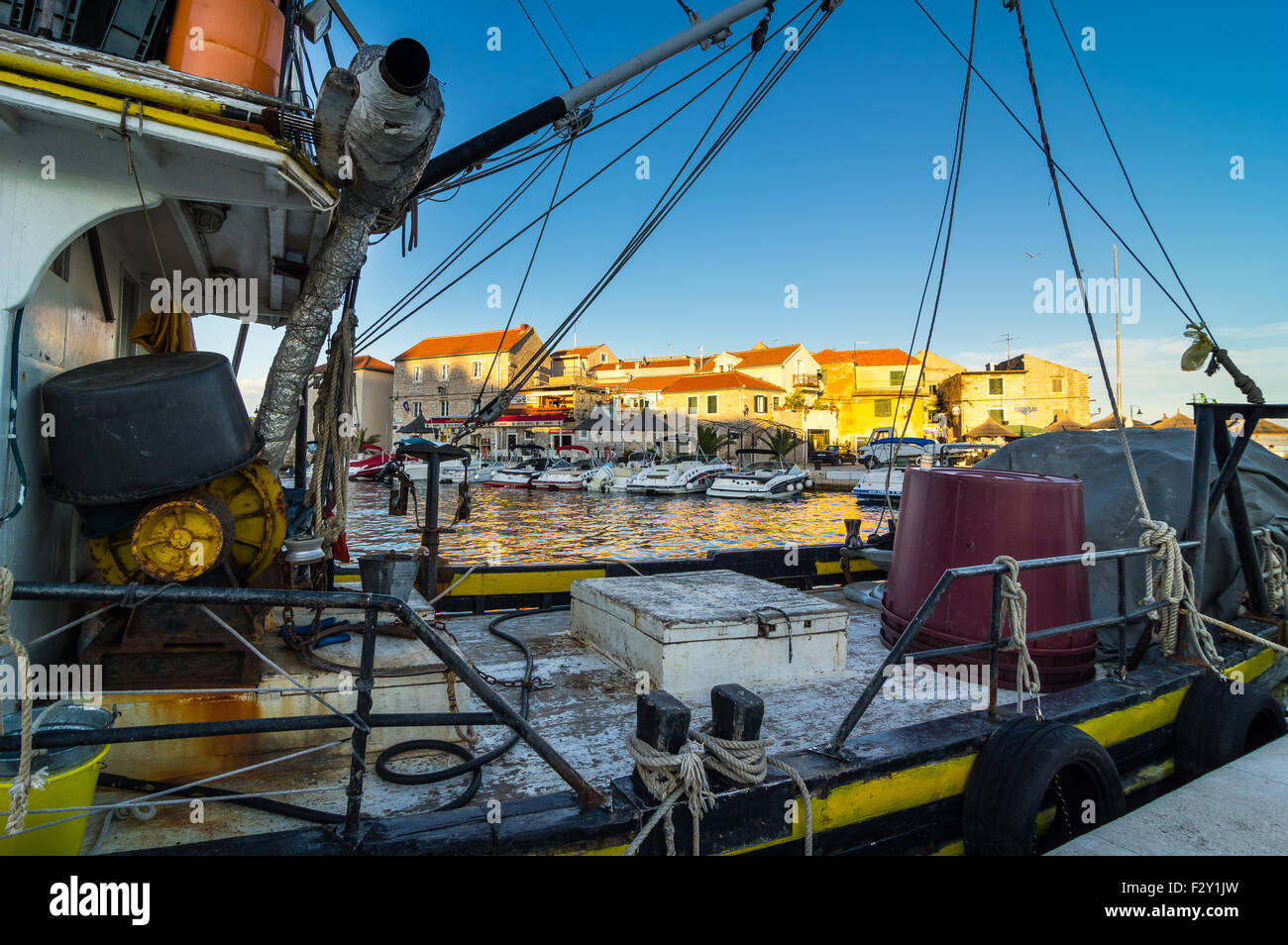 Tribunj, kleinen Fischerort an der Adria, Kroatien Stockfoto