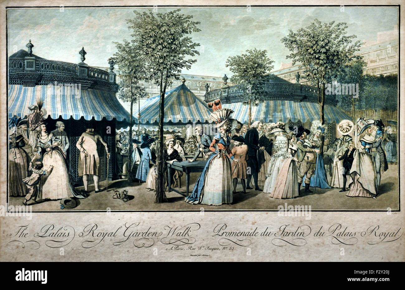 Spaziergang im Garten des Palais Royal, Louis Le Coeur, Claude Louis Desrais, Aumont, 1787 Louis Lecoeur Französisch Paris Stockfoto