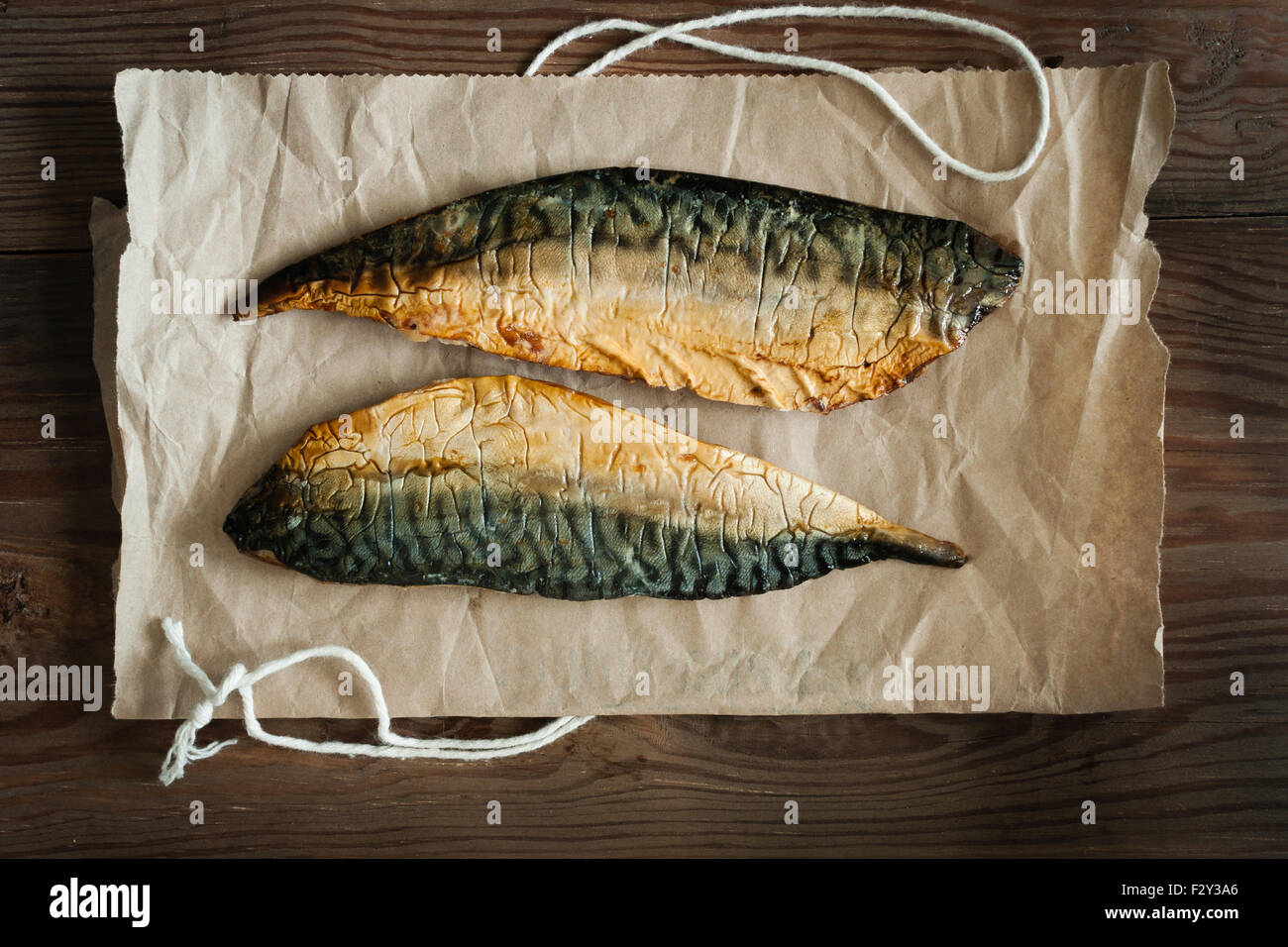 Eiche geräuchert Makrele Filets traditionell filetiert und Eiche geräuchert Stockfoto