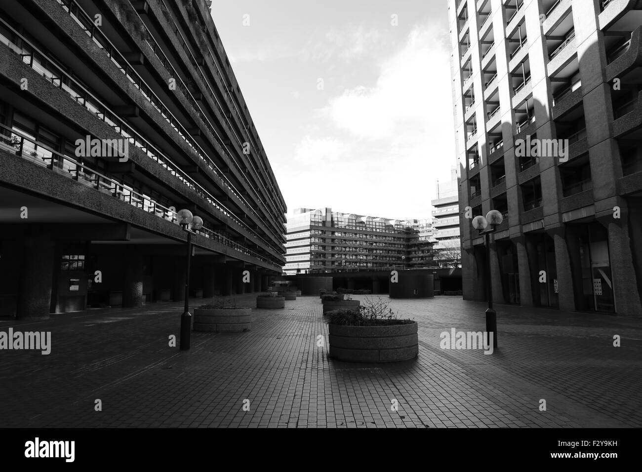 Das Barbican Centre ist eine Modell-Community in der City of London, wo Benedict Cumberbatch derzeit in Hamlet Hauptrolle ist. Stockfoto