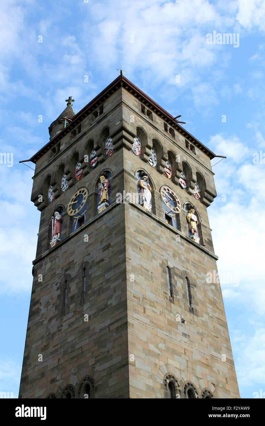 Cardiff Castle Turm, Cardiff, Südwales, UK Stockfoto