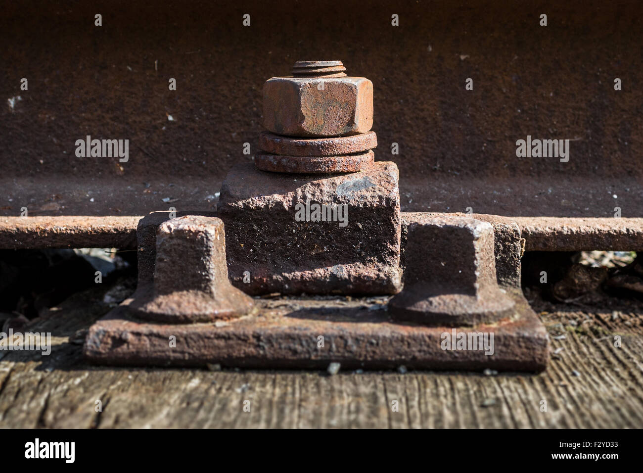 alte verrostete Schraube. rostige railroad.aged Metall. Stockfoto