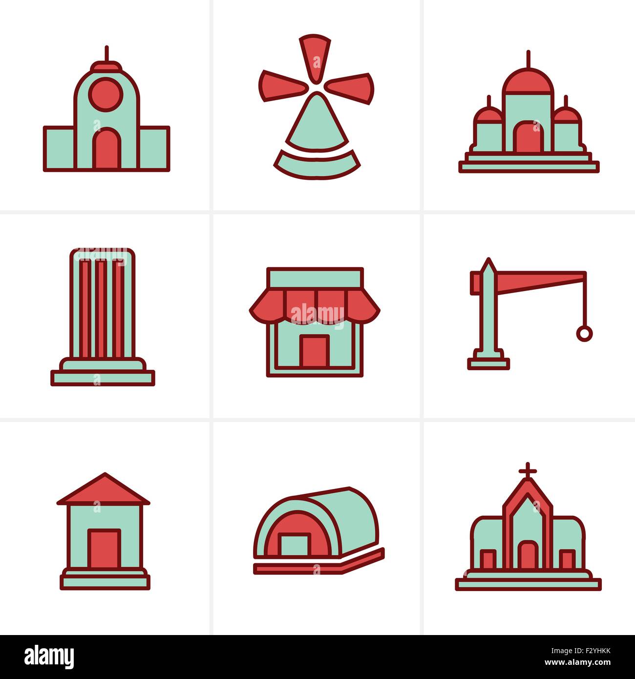 Symbole Symbole Stil Formatvorlagensatz Haus Symbole Stock Vektor