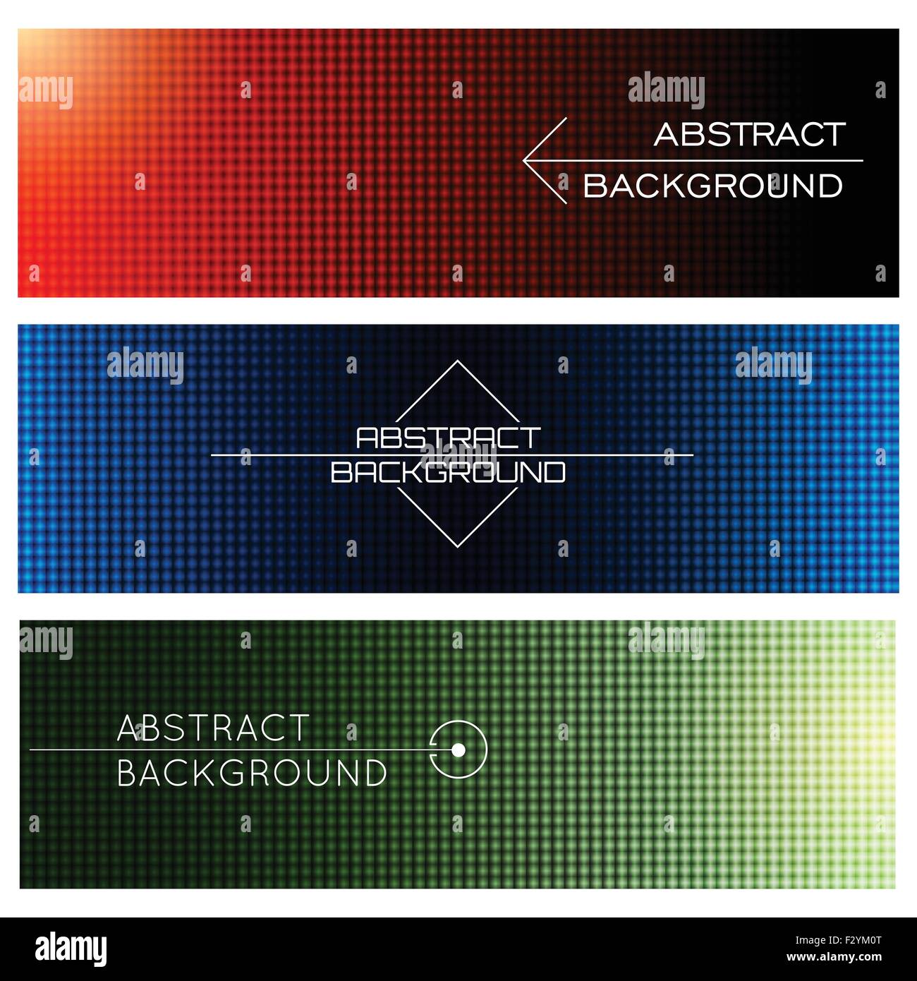 Bunte abstrakte Seitenüberschrift oder Banner-Set. Strukturierten Hintergrund in drei Farbvariationen. Stock Vektor