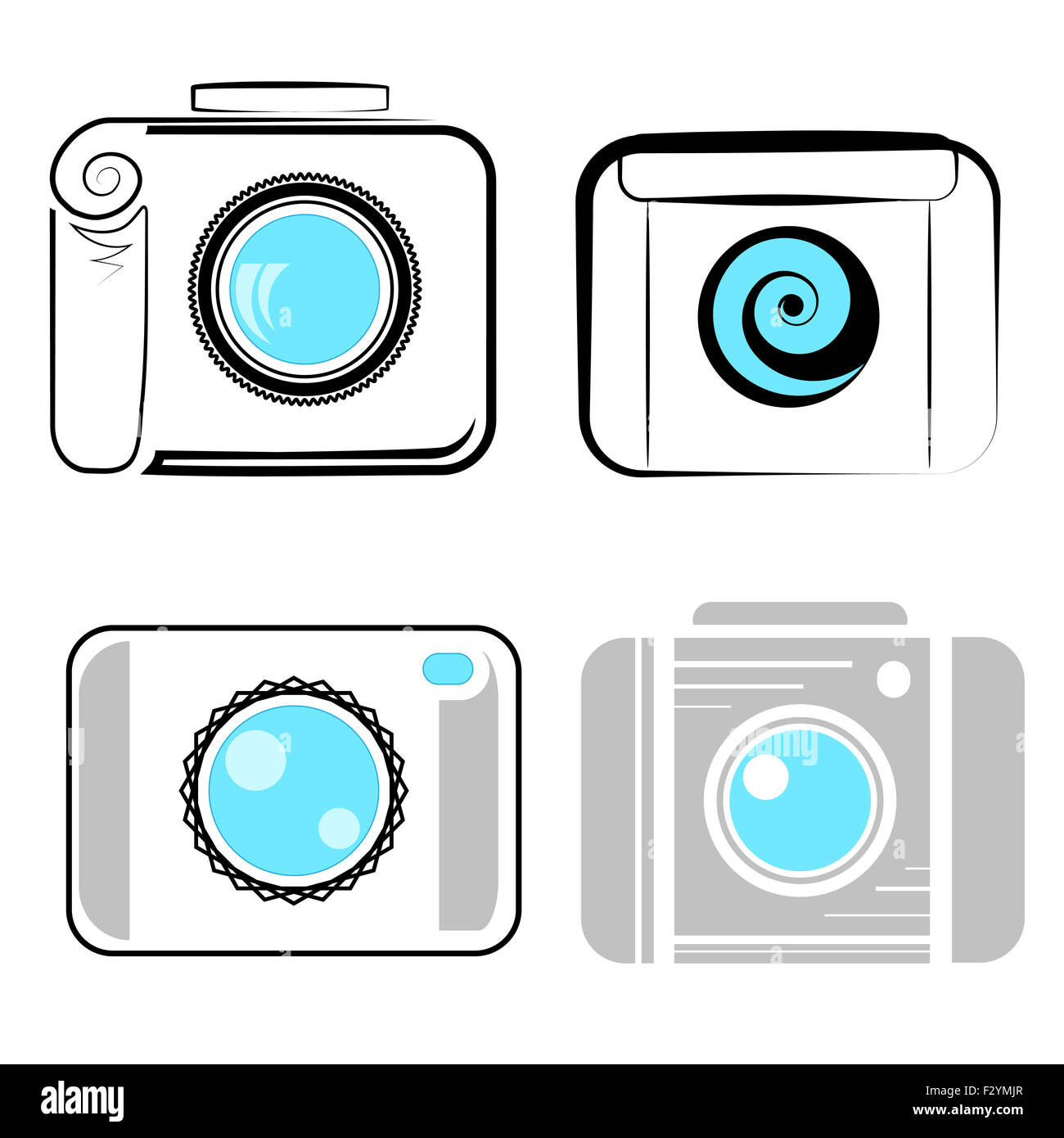 Satz von digitalen Kamera-Icons Stockfoto