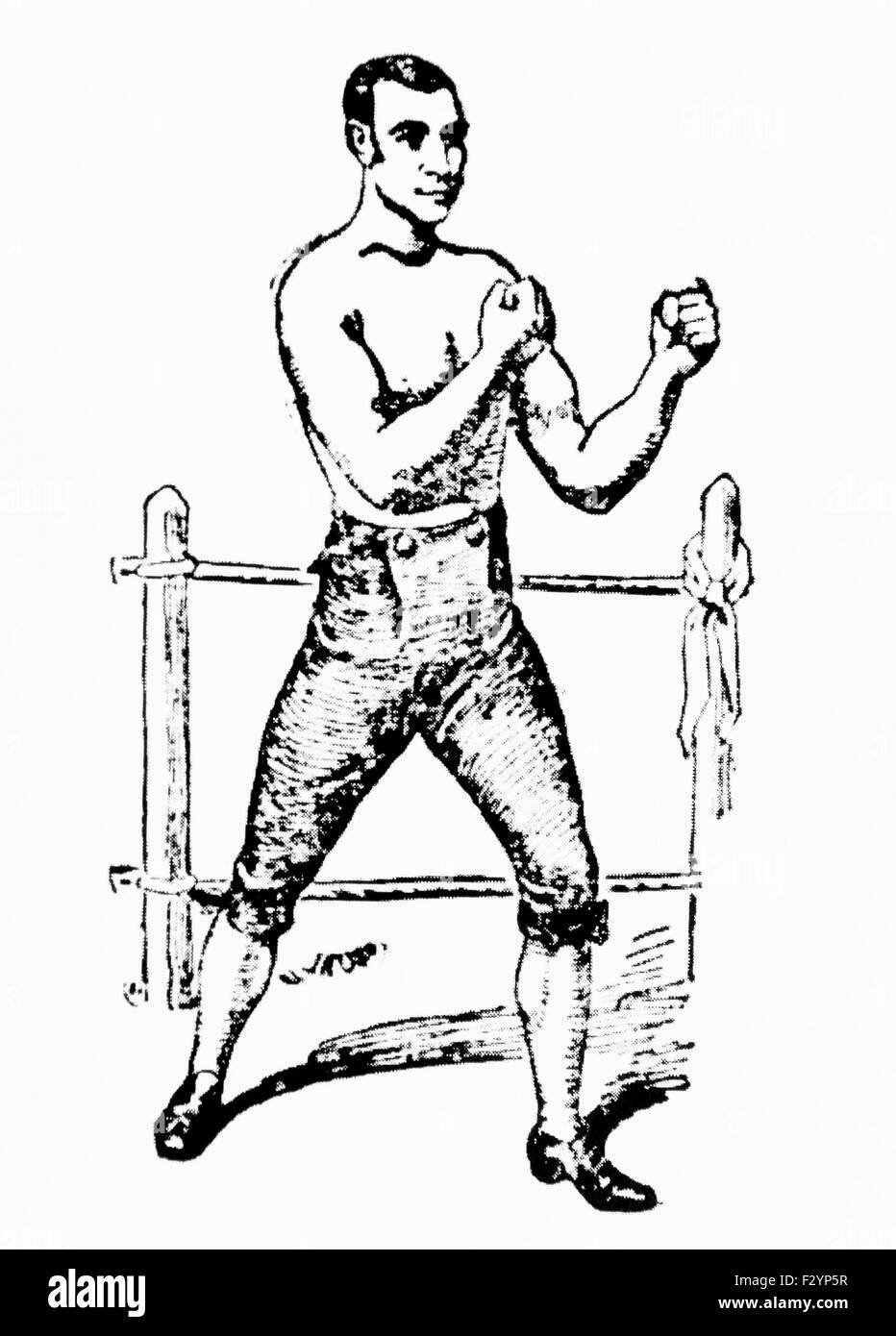 Oldtimer Zeitung Porträt des bloßen Fäusten Boxer Yankee Sullivan (c1811 - 1856) - selbsternannten-Schwergewichts-Champion of America von 1851 bis 1853. Stockfoto