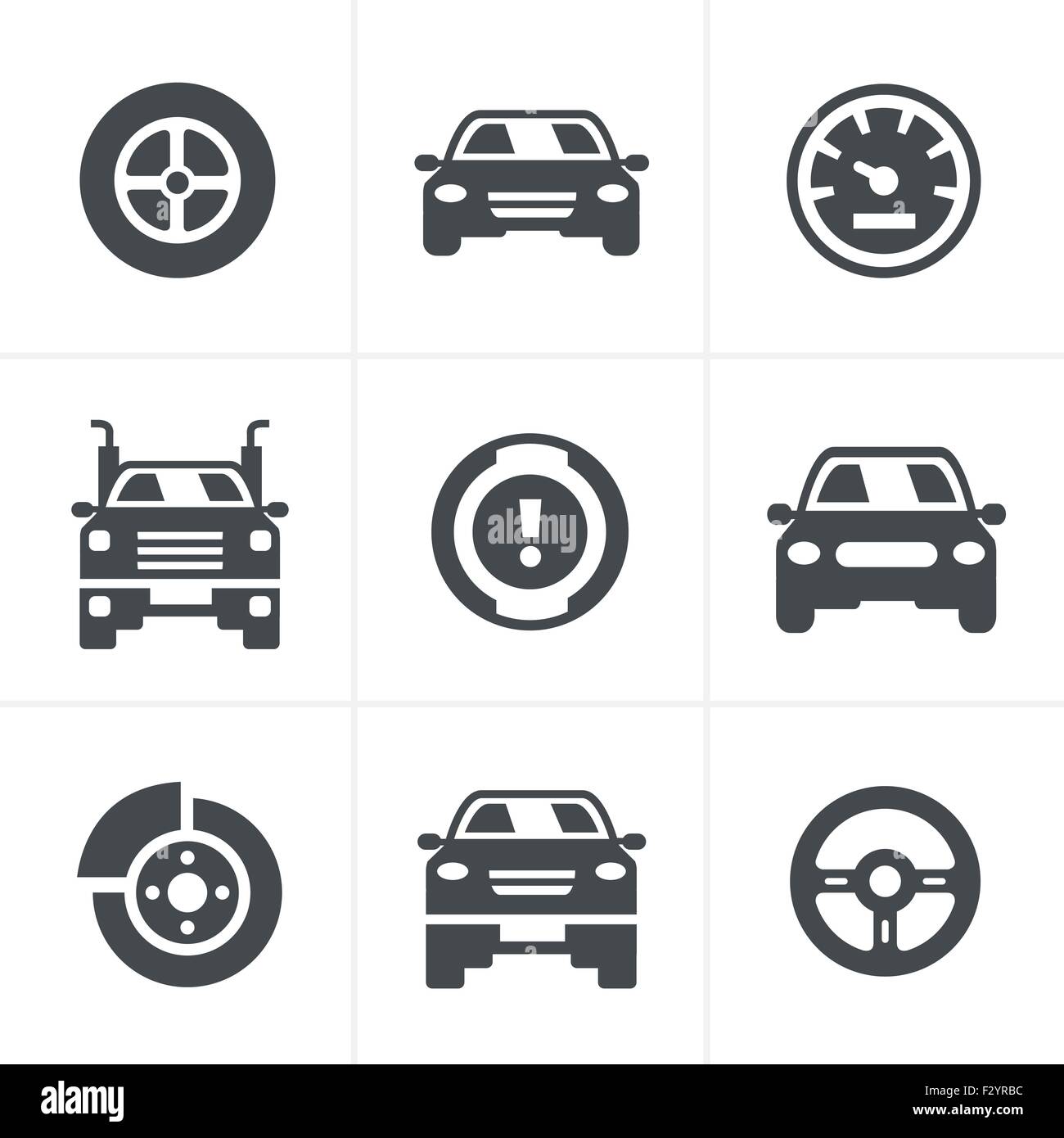 Auto Icons Set, Vektor-Design Stock Vektor