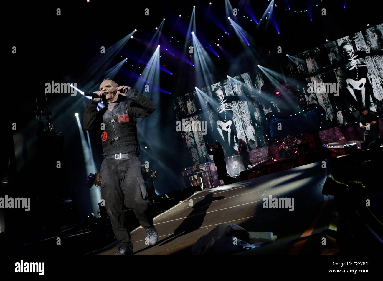 Rio De Janeiro, September 25, 2015-Rock in Rio. Slipknot vocal Corey Taylor führt auf den Felsen in Rio Konzert. Bildnachweis: Antonio di Paola/Alamy Live-Nachrichten Stockfoto