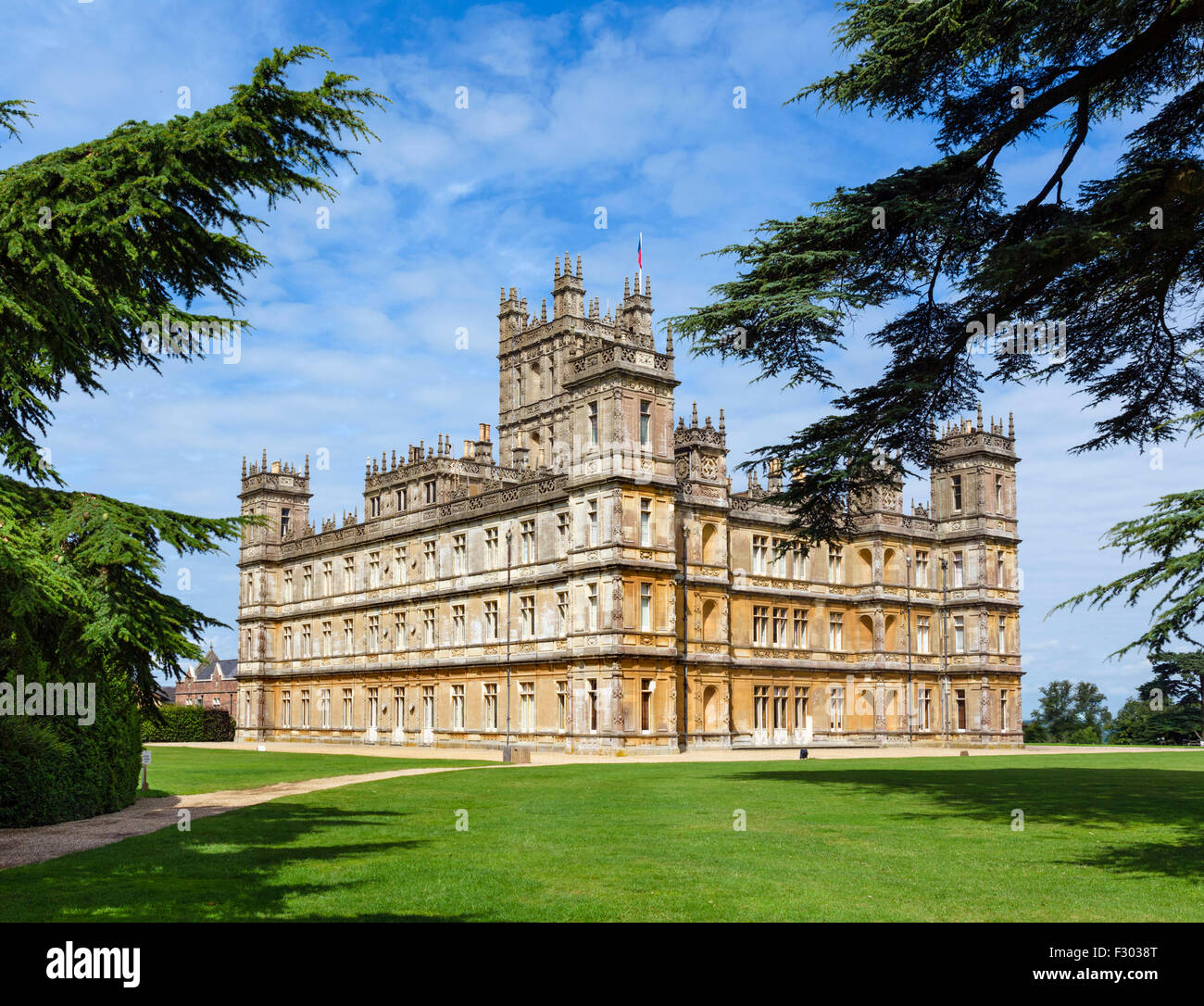 Highclere Castle, Downton Abbey in der Fernsehapparat Reihe des gleichen Namens, Hampshire, England, UK Stockfoto