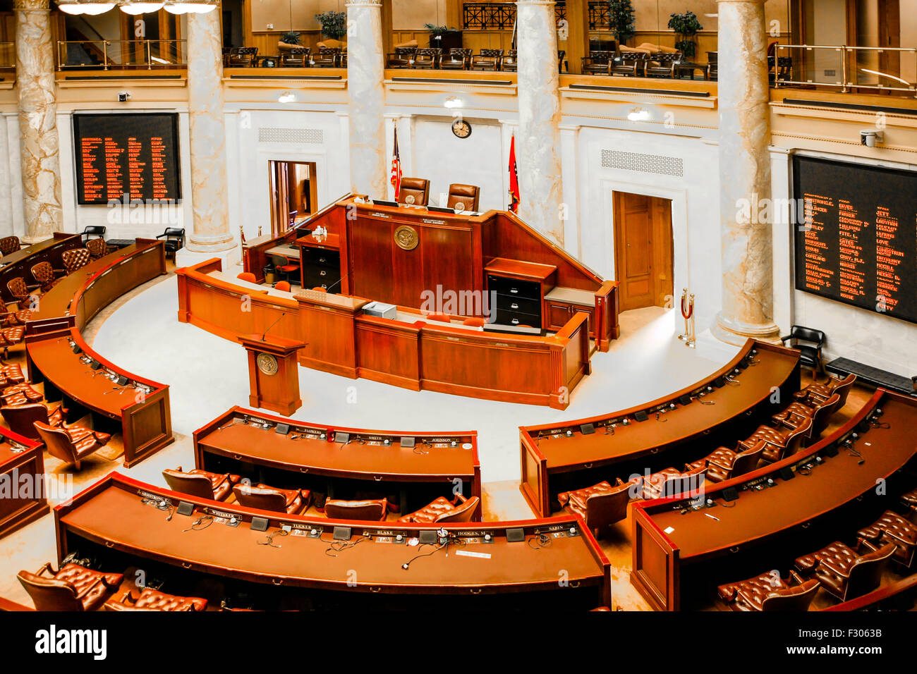 House Of Representatives Kammer im Inneren der Gebäude in Little Rock Arkansas State Capitol Stockfoto