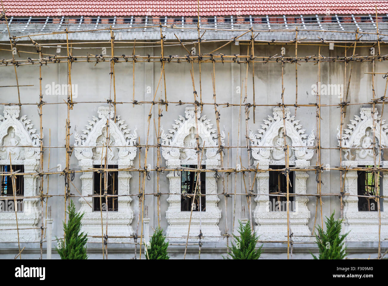 Thai Tempel im Bau Wat Hyua Pla Kang Chiangrai Thailand Stockfoto