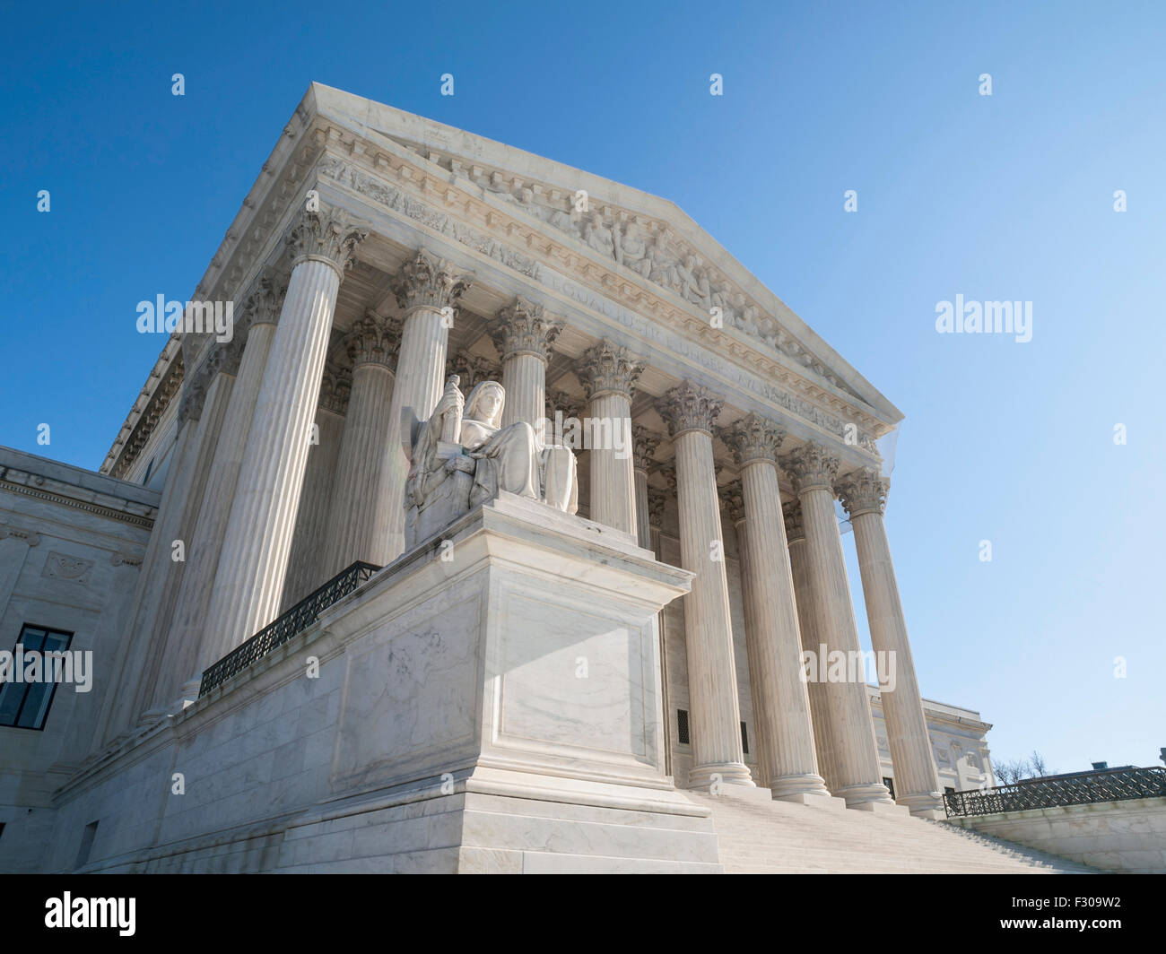 United States Supreme Court Gebäude Fassade in Washington DC. Stockfoto