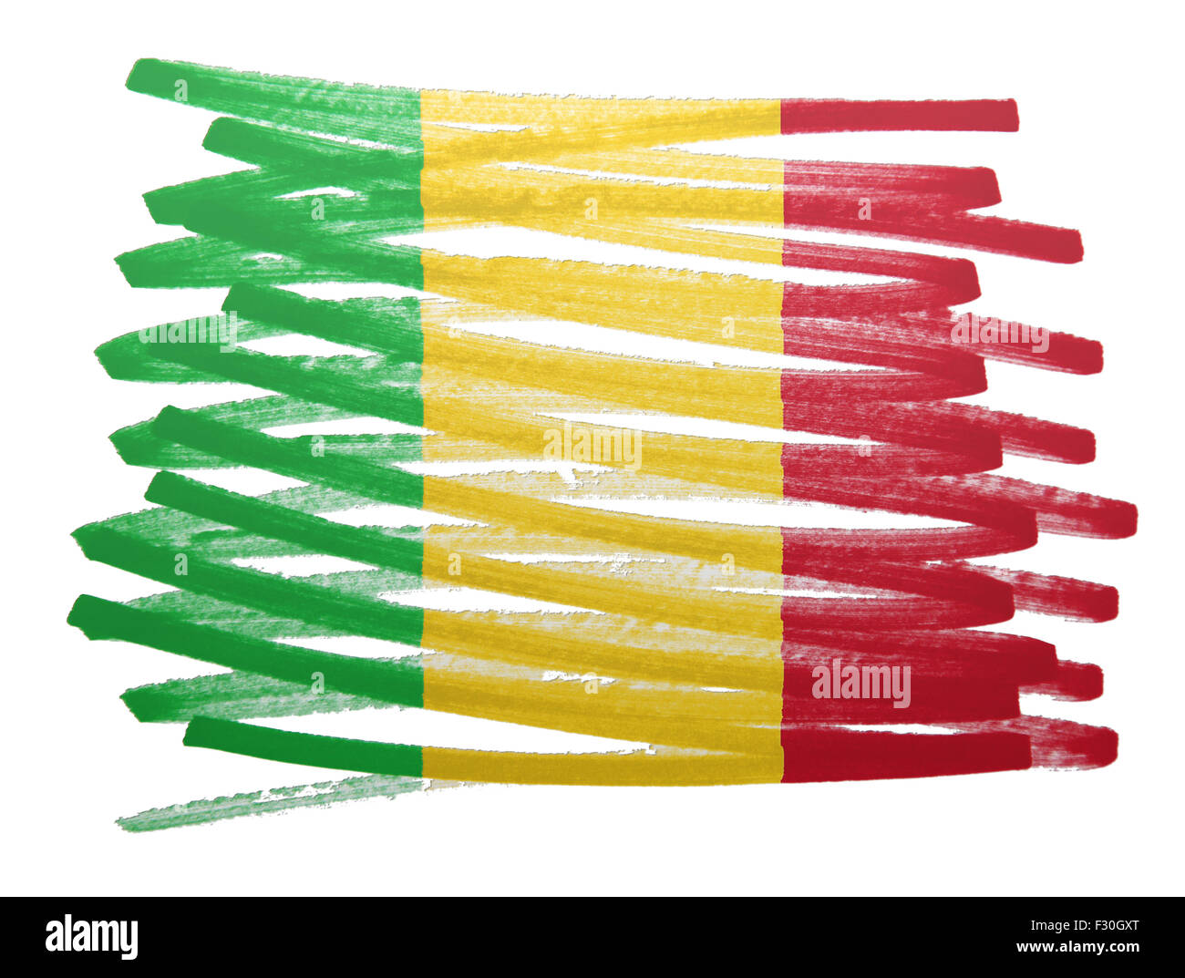Abbildung der Flagge gemacht mit Stift - Mali Stockfoto