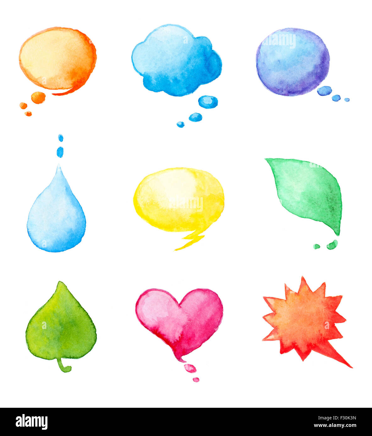 Satz von Aquarell Design-Elemente Stockfoto