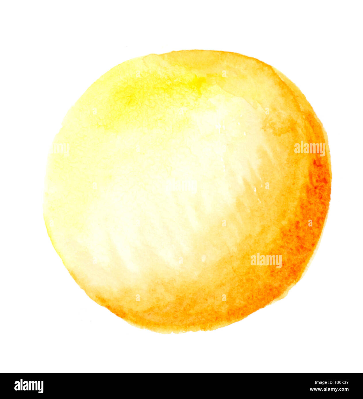 Abstrakte gelbe Runde Aquarell Hintergrund für design Stockfoto