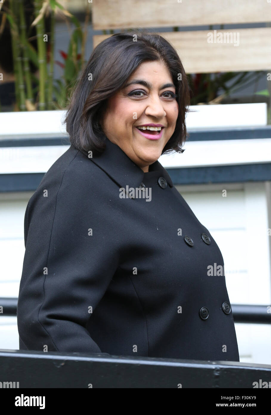 London, UK, 20. Mai 2015: Gurinder Chadha in der ITV-Studios in London zu sehen. Stockfoto