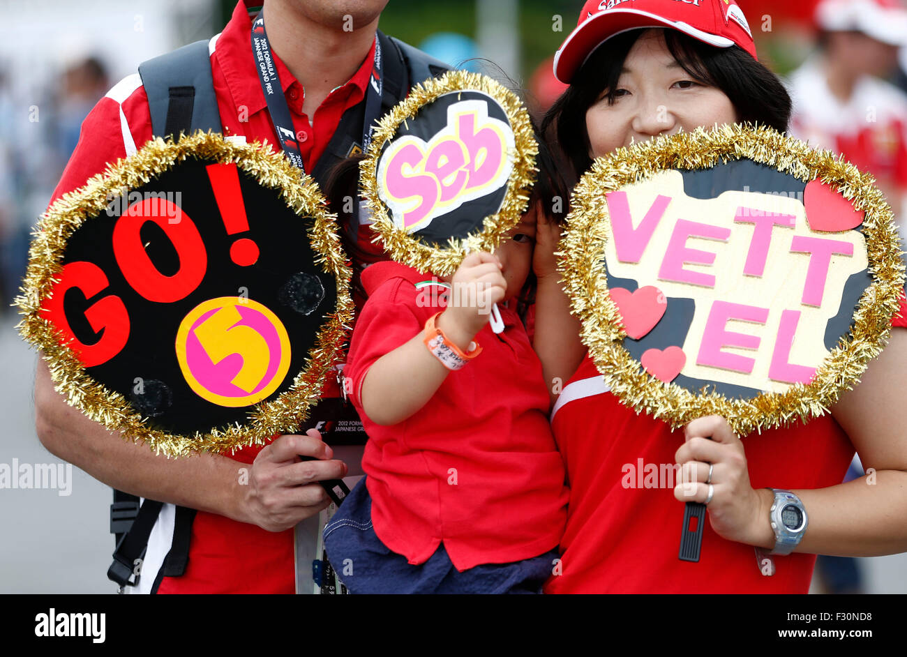 Motorsport: FIA Formula One World Championship 2015, Grand Prix von Japan, japanische F1-fans Stockfoto