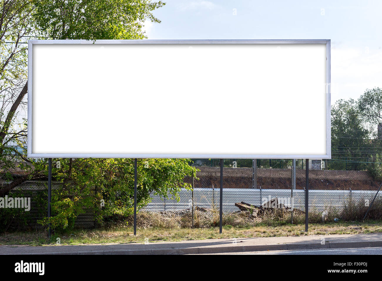 Leer, am Straßenrand, Plakat Stockfoto