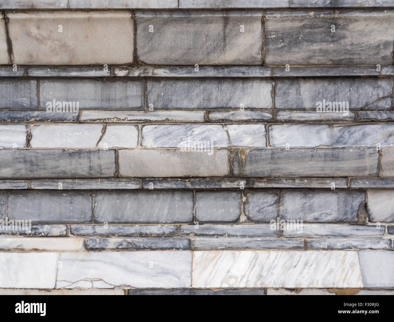 Alte und defekte Marmorwand, Textur, Hintergrund Stockfoto