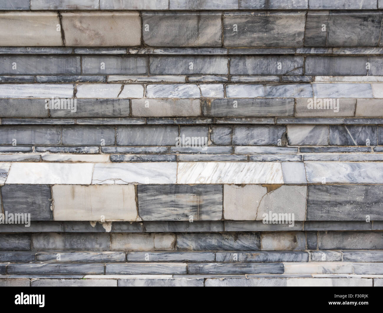 Alte und defekte Marmorwand, Textur, Hintergrund Stockfoto