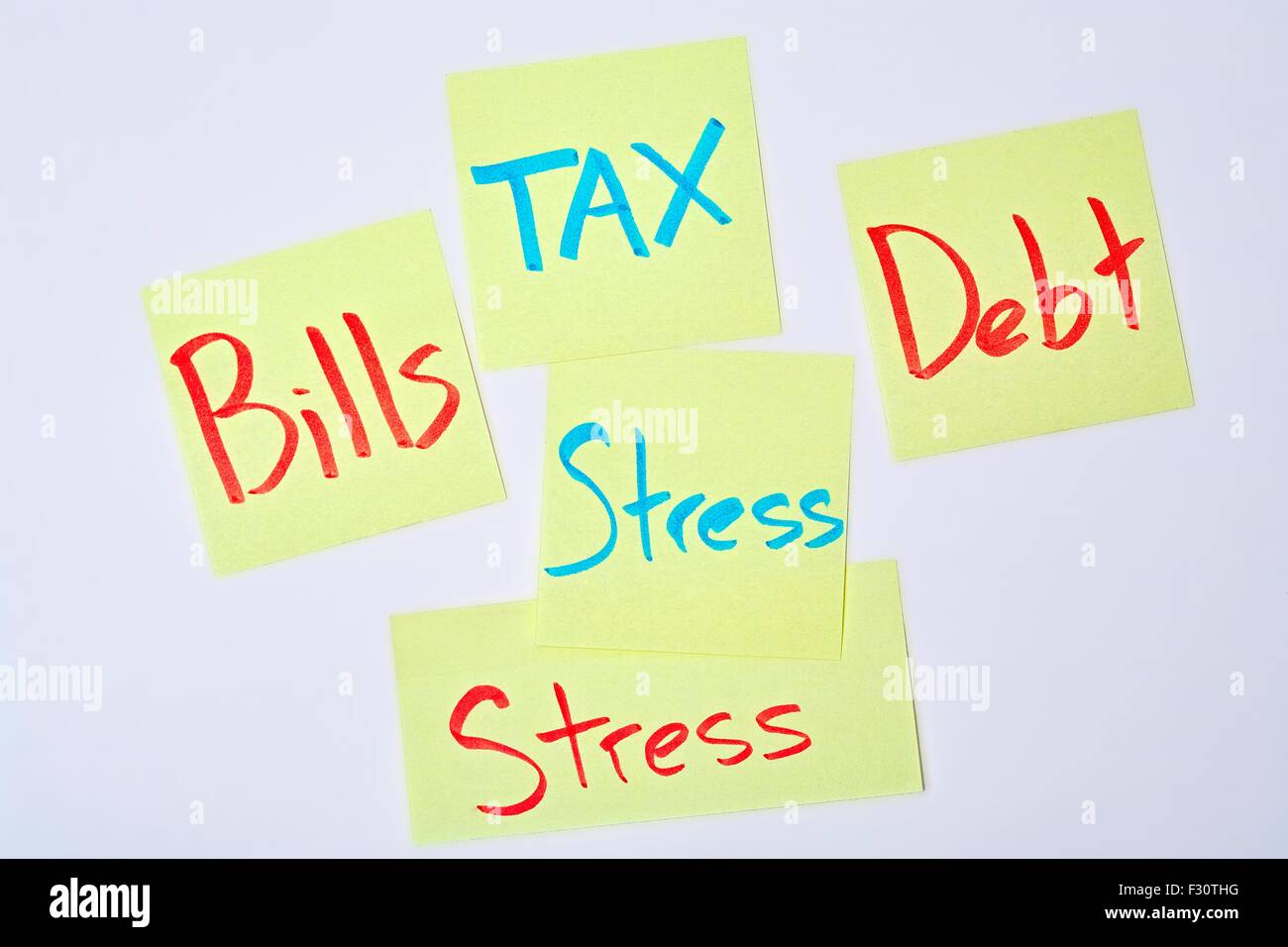 Steuerschulden Stress Rechnungen Stockfoto