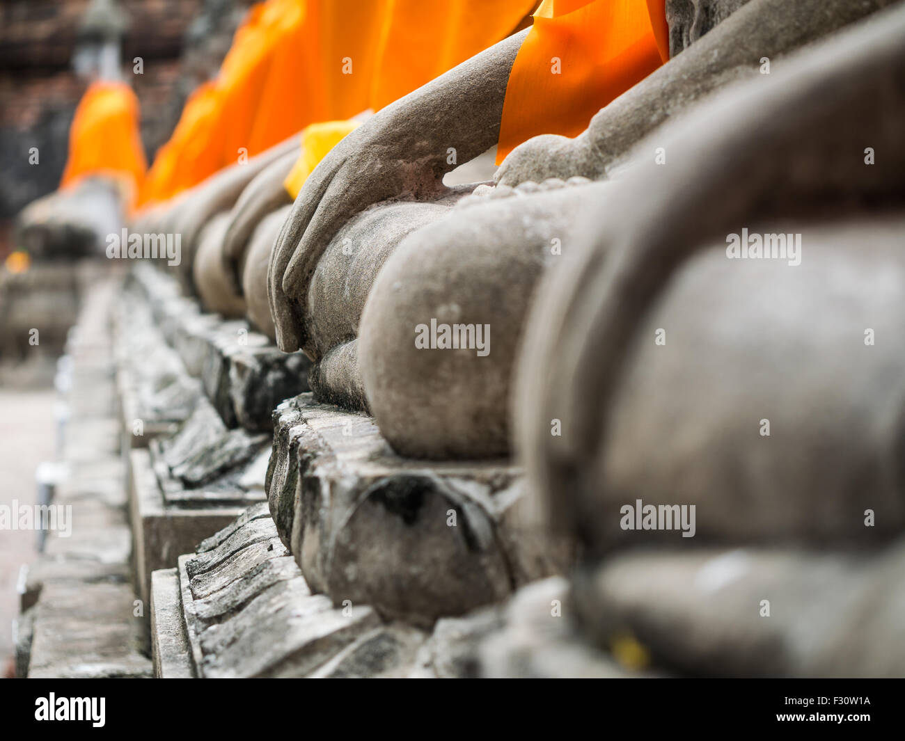 Buddha-Statue im Wat Yai Chai Mongkol, Ayuttaya, Thailand Stockfoto