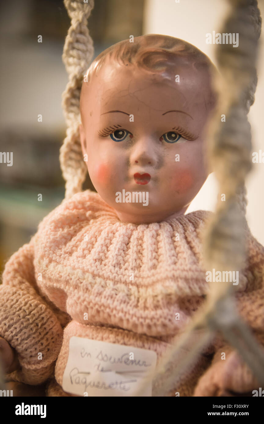 Isle Sur la Sorgue, Frankreich - September 2015 - alte Puppen Privatsammlung in einem Museum. Frankreich, 2015 Stockfoto