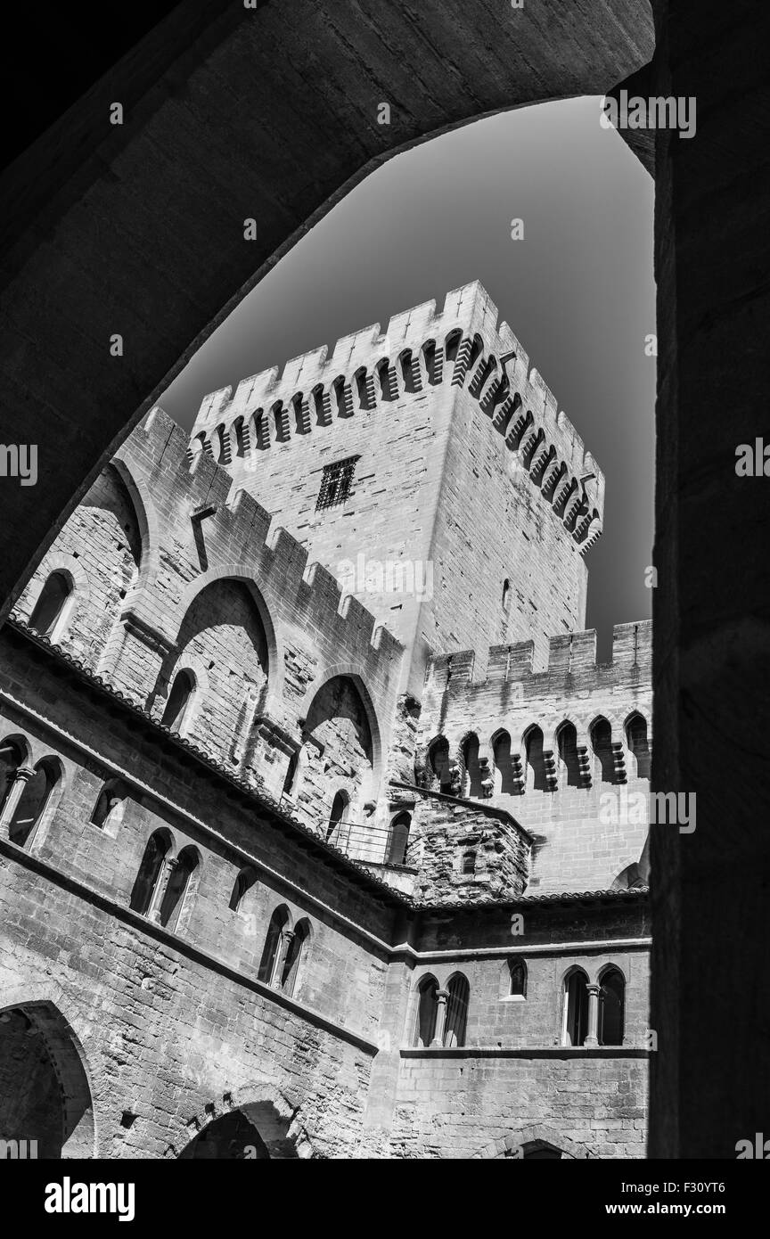 Palais des Papes - Palast der Päpste - in Avignon, Frankreich. Stockfoto
