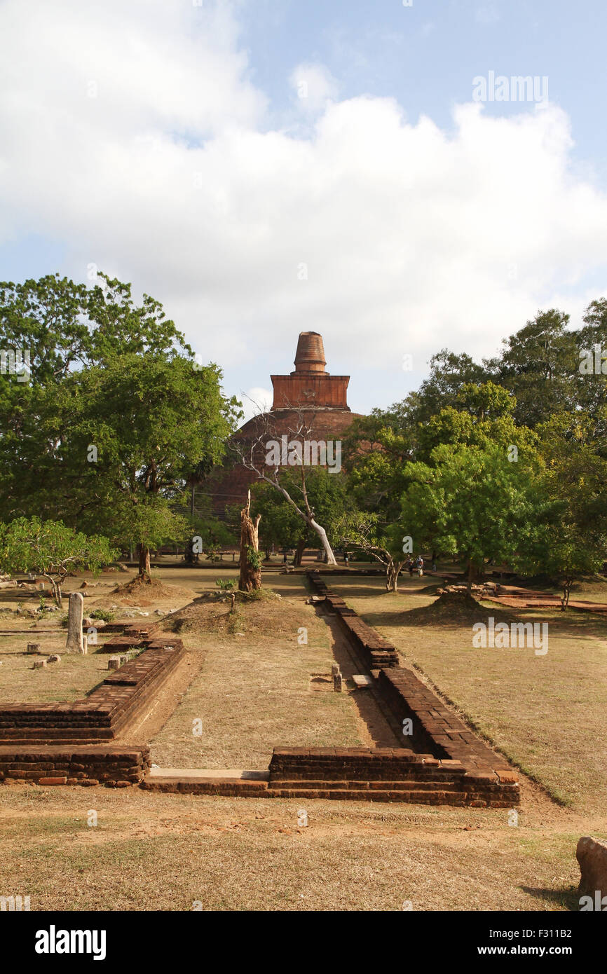 Die Ruinen von Anuradhapura, buddhistischen Anbetung, Sri Lanka Stockfoto