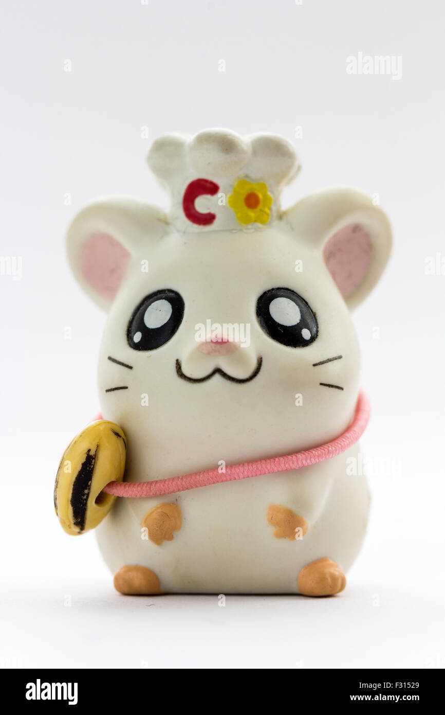 Japanische Kunststoff Anime Hamtaro Hamster Cartoon Charakter Chef Schinken Ab Der Ham Ham Gang Kunststoff Abbildung Gegen Den Weissen Hintergrund Stockfotografie Alamy