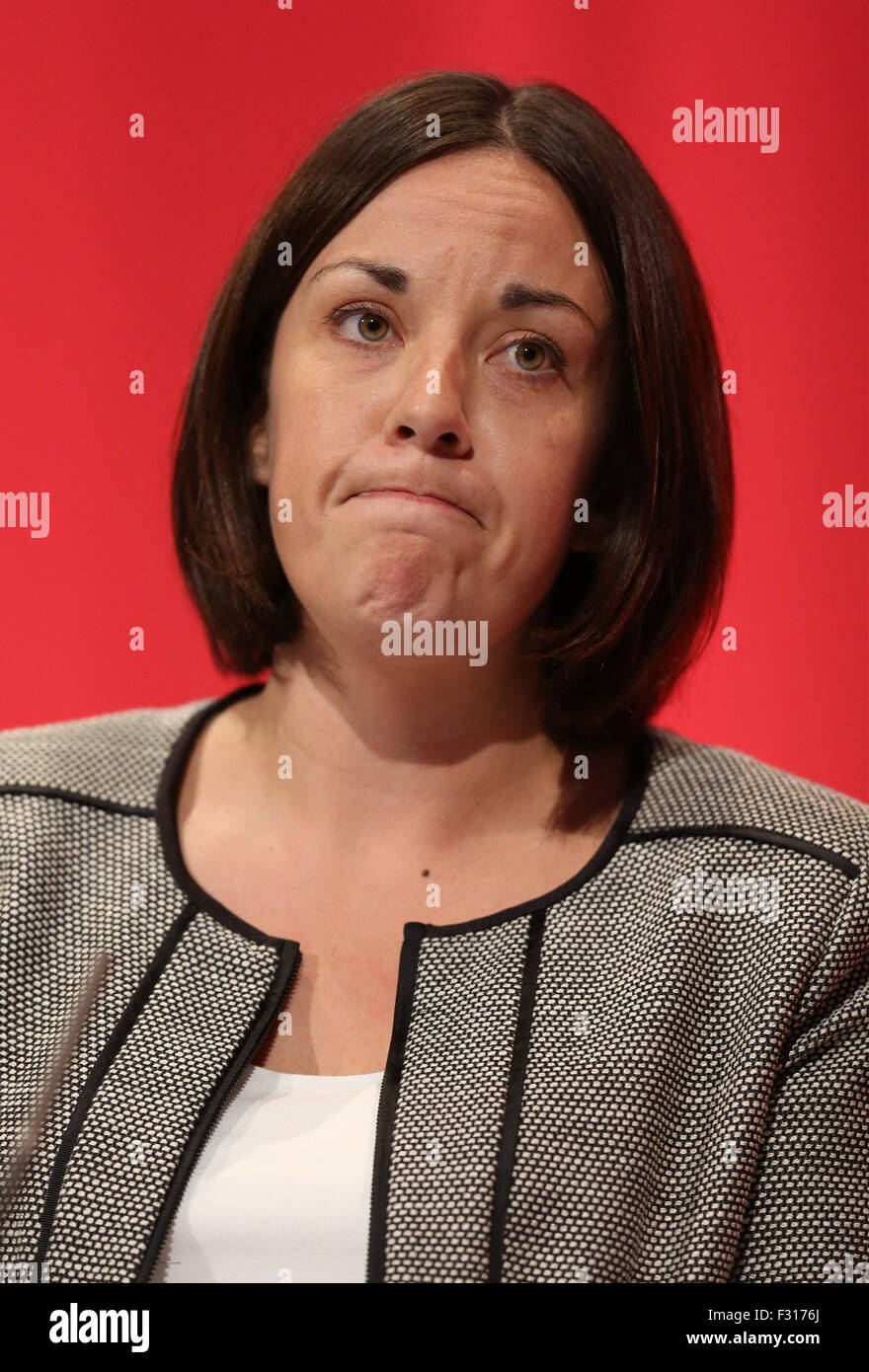 Kezia Dugdale Anführer der schottischen Labour Party Labour Party Konferenz 2015 Brighton Centre, Brighton, England 27. September 2015 befasst sich mit der Labour Party Conference 2015 im Brighton Centre, Brighton, England-Credit: Allstar Bild Bibliothek/Alamy Live-Nachrichten Stockfoto