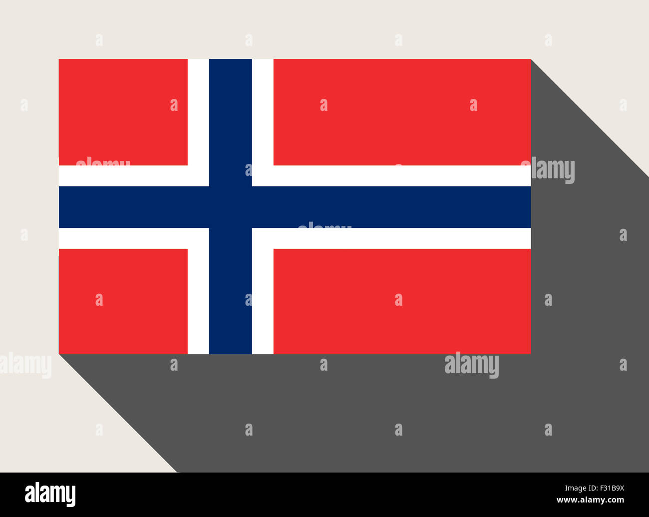Norwegen-Flagge in flachen Web-Design-Stil. Stockfoto